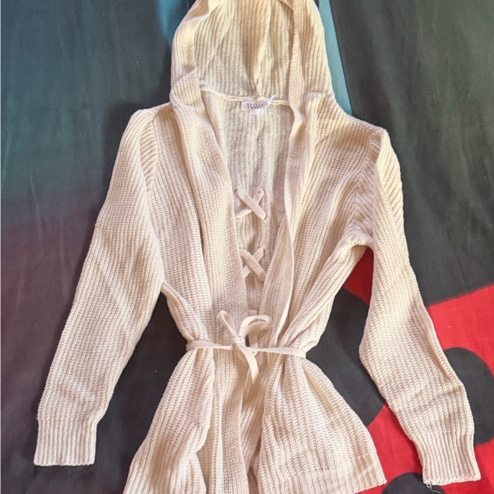 Stella Tweed Cream Hooded Cardigan